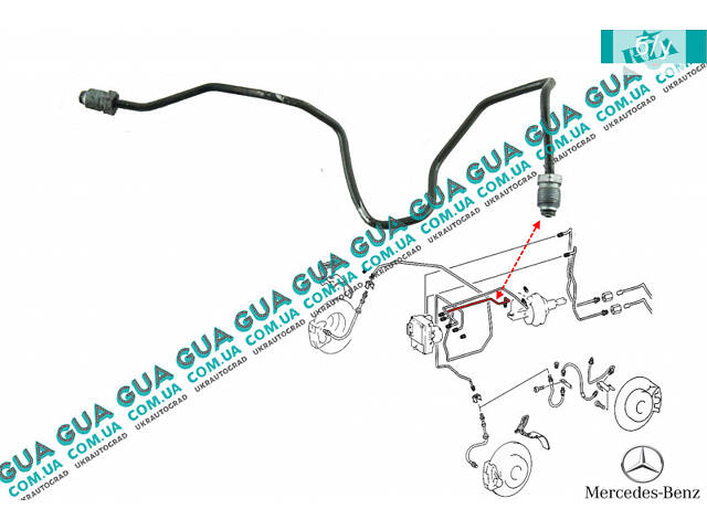 Тормозная трубка ( от главного тормозного цилиндра к ABS ) A1234205928 Mercedes / МЕРСЕДЕС E-CLASS 1995- / Е-КЛАСС