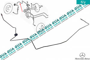 Тормозна трубка права ( від переднього гальмівного шланга до ABS ) W168 A1234207128 Mercedes/МЕРСЕДЕС A-CLASS 1997-2012