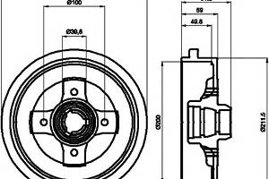Тормозной барабан для моделей: AUDI (80, 80,100,90,COUPE,50), SEAT (CORDOBA,TOLEDO,IBIZA), SKODA (FELICIA,FELICIA,FELI