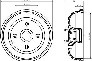 Тормозной барабан для моделей: CHEVROLET (CORSA, TIGRA), HOLDEN (BARINA), OPEL (CORSA,CORSA,CORSA,TIGRA,CORSA,CORSA),