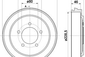 Тормозной барабан для моделей: CHRYSLER (SEBRING, SEBRING), DODGE (CALIBER,AVENGER), JEEP (COMPASS,PATRIOT)