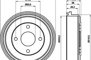 Тормозной барабан для моделей: DAEWOO (1.5i, 1.5i,CIELO), FORD (MONDEO,MONDEO,MONDEO,MONDEO)