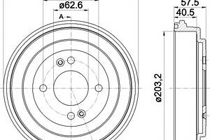 Тормозной барабан для моделей: DODGE (ATTITUDE), HYUNDAI (ACCENT,ACCENT,i10,i20,ACCENT,i10,i20), KIA (PRIDE,RIO,RIO,R