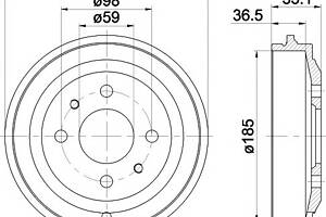 Тормозной барабан для моделей: FIAT (CINQUECENTO, PALIO,PALIO,SEICENTO,SIENA,SEICENTO)