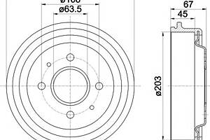 Тормозной барабан для моделей: FORD (FIESTA, FIESTA,FIESTA,COURIER)