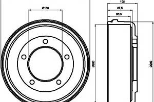 Тормозной барабан для моделей: FORD (TRANSIT, TRANSIT,TRANSIT), FORD AUSTRALIA (TRANSIT,TRANSIT,TRANSIT)