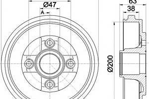 Тормозной барабан для моделей: OPEL (AGILA), VAUXHALL (AGILA)