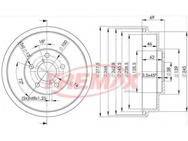 Тормозной барабан для моделей: SUBARU (LEGACY, LEGACY,IMPREZA,IMPREZA,FORESTER,IMPREZA,LEGACY,LEGACY,IMPREZA,IMPREZA,F