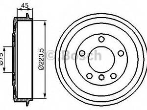 Тормозной барабан BOSCH 0986477043 на BMW 3 седан (E36)