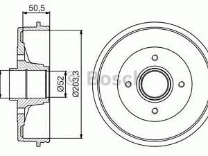 Тормозной барабан BOSCH 0986477172 на NISSAN KUBISTAR фургон (X80)