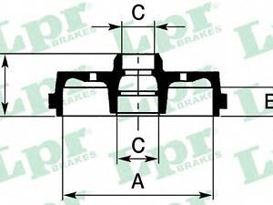 Гальмівний барабан LPR 7D0226 на AUDI 50 (86)