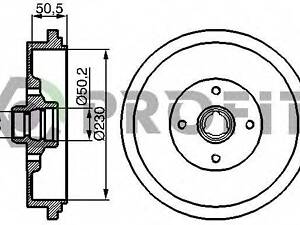 Тормозной барабан PROFIT 50200097 на VW PASSAT (3A2, 35I)