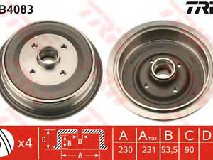 Тормозной барабан TRW DB4083 на AUDI 500 (43, C2)