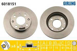 Тормозной диск для моделей: ACURA (INTEGRA), HONDA (CIVIC,CIVIC,CRX,CRX,CIVIC,CIVIC,CIVIC,INTEGRA,INSIGHT), ROVER (20