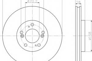 Тормозной диск для моделей: ACURA (LEGEND), HONDA (LEGEND,ACCORD)