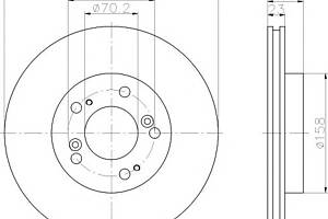 Тормозной диск для моделей: ACURA (LEGEND), HONDA (SHUTTLE,LEGEND,CR-V,PRELUDE,INTEGRA,HR-V)