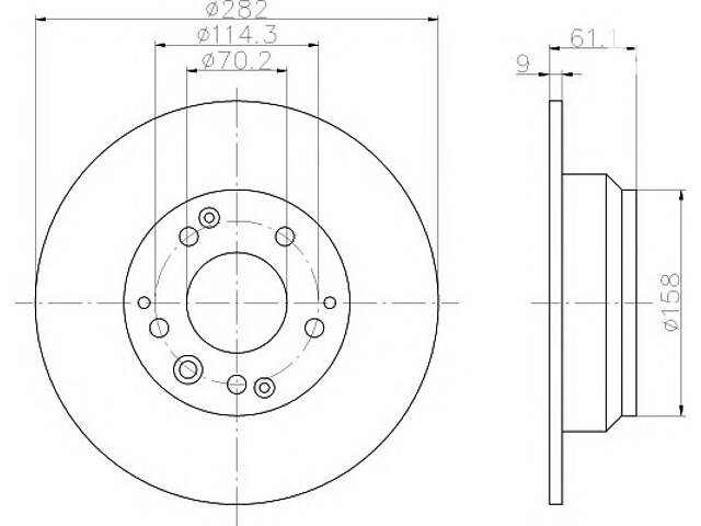 Тормозной диск для моделей: ACURA (LEGEND, LEGEND), HONDA (LEGEND,SHUTTLE,LEGEND,LEGEND,LEGEND)