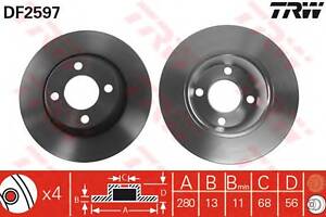 Тормозной диск для моделей: AUDI (80, 80,COUPE)
