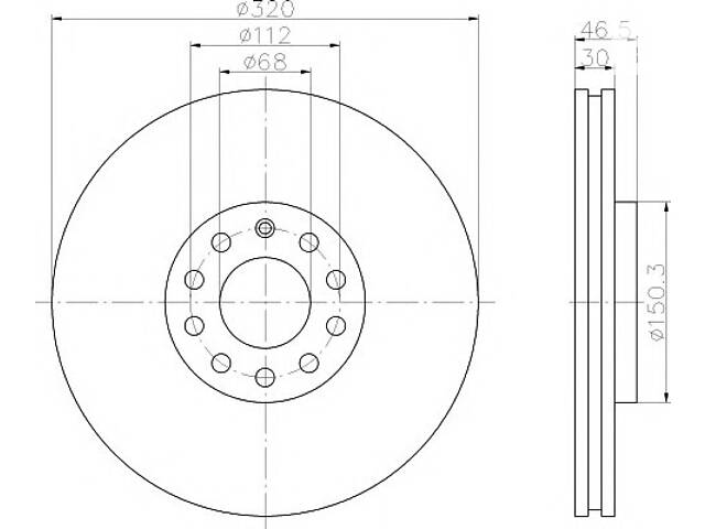 Тормозной диск для моделей: AUDI (A4, A6,A6,A4,ALLROAD,A4,A4,A4), SEAT (EXEO,EXEO)