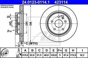 Тормозной диск для моделей: CHEVROLET (MALIBU), OPEL (INSIGNIA,INSIGNIA,INSIGNIA), SAAB (9-5), VAUXHALL (INSIGNIA,INS