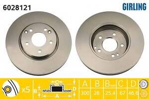 Тормозной диск для моделей: CHRYSLER (CROSSFIRE, CROSSFIRE), MERCEDES-BENZ (E-CLASS,E-CLASS,SLK,CLK,CLK,C-CLASS,C-CLAS