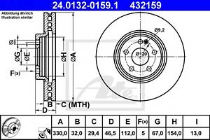 Гальмівний диск для моделей: CHRYSLER (CROSSFIRE, CROSSFIRE), MERCEDES-BENZ (E-CLASS, E-CLASS, SLK, CLK, CLK)