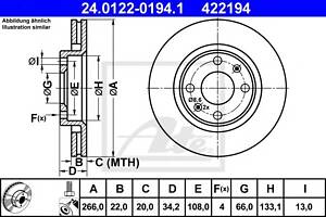 Тормозной диск для моделей: CITROËN (BERLINGO, BERLINGO,XSARA,XSARA,XSARA,XSARA,C5,C3,C3,C2,C4,C4,C5,C3,C3,DS3,C2,C4,X