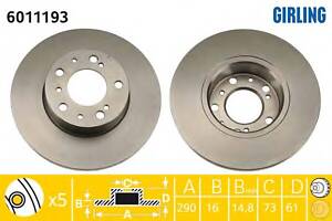 Гальмівний диск для моделей: CITROËN (C25, C25, C25), FIAT (DUCATO, DUCATO, DUCATO, DUCATO, DUCATO, DUCATO), PEUGEOT (J5, J5, J