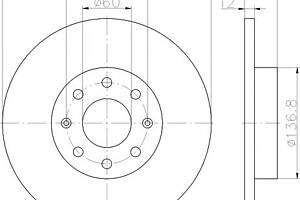 Тормозной диск для моделей: FIAT (PUNTO, PUNTO), OPEL (CORSA), VAUXHALL (CORSA)