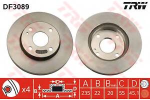 Тормозной диск для моделей: FORD ASIA / OZEANIA (FESTIVA, LASER,LASER), FORD AUSTRALIA (FESTIVA,LASER,LASER,LASER,LASE