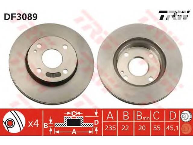 Тормозной диск для моделей: FORD ASIA / OZEANIA (FESTIVA, LASER,LASER), FORD AUSTRALIA (FESTIVA,LASER,LASER,LASER,LASE