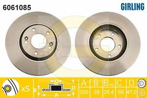 Тормозной диск для моделей: HYUNDAI (SONATA, TUCSON,SONATA,ix35,i40,i40), KIA (SPORTAGE,RIO,OPTIMA,RIO,CARENS)