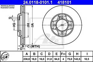 Гальмівний диск для моделей: MAZDA (323,323,323)