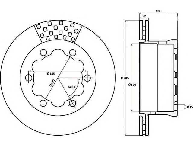 Тормозной диск для моделей: MERCEDES-BENZ (SPRINTER, SPRINTER,SPRINTER)