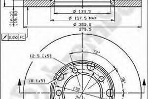 Гальмівний диск для моделей: MERCEDES-BENZ (T1, T1, T1, T1, T1, T1, T2-LN1, T2-LN1, T2-LN1, T1-TN, T1-TN)