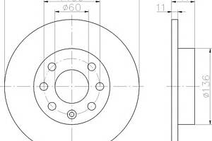 Тормозной диск для моделей: OPEL (CORSA, CORSA), VAUXHALL (CORSA,CORSAVAN)