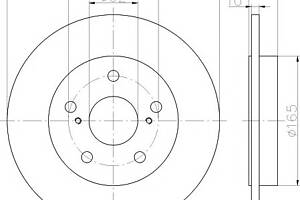 Тормозной диск для моделей: TOYOTA (AURIS, AURIS,AURIS,AURIS,COROLLA)