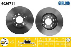 Тормозной диск для моделей: VOLVO (850, 940,940,940,V70,S90,V90,C70,S70,C70,850,940,XC70)
