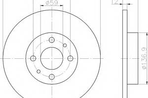 Тормозной диск для моделей: ALFA ROMEO (145, 146), FIAT (TEMPRA,TEMPRA,TIPO,PUNTO,PUNTO,BRAVA,BRAVO,MAREA,PUNTO,PUNTO),