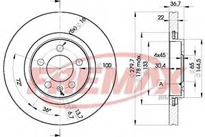 Тормозной диск для моделей: AUDI (A3), SEAT (TOLEDO,LEON,IBIZA), SKODA (OCTAVIA,OCTAVIA,OCTAVIA), VOLKSWAGEN (GOLF,GOL