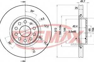 Гальмівний диск для моделей:AUDI (A3,A3,TT,TT,A3,A1,A1,Q3,A3,A3,A3), SEAT (ALTEA,LEON,ALTEA,ALHAMBRA,LEON,LEON,LEON)...