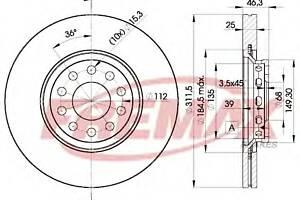 Тормозной диск для моделей: AUDI (A6, A6,A6,A4,A4,A4,A4,A4), SEAT (EXEO,EXEO), SKODA (SUPERB), VOLKSWAGEN (PASSAT,PASSA