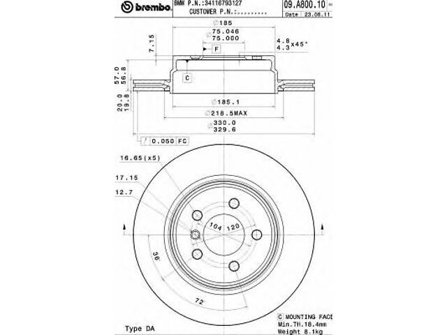 Тормозной диск для моделей: BMW (BRILLIANCE) (5)