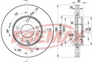 Тормозной диск  для моделей: CHEVROLET (ASTRA, ASTRA), OPEL (ASTRA,ASTRA,ASTRA,ZAFIRA,ASTRA,ASTRA,ASTRA,COMBO,CORSA,MERI