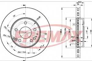 Гальмівний диск для моделей: CHRYSLER (CROSSFIRE, CROSSFIRE), MERCEDES-BENZ (C-CLASS, E-CLASS, C-CLASS, E-CLASS, SLK, CLK, CLK