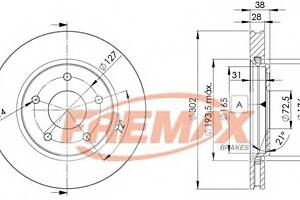 Тормозной диск для моделей: CHRYSLER (GRAND), DODGE (JOURNEY), FIAT (FREEMONT)