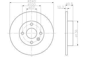 Тормозной диск для моделей: HOLDEN (BARINA, TIGRA), OPEL (CORSA,TIGRA,CORSA), VAUXHALL (CORSA,TIGRA)