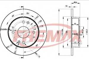 Гальмівний диск для моделей:HONDA (ACCORD,ACCORD,ACCORD,ACCORD,ACCORD,CIVIC,ACCORD,ACCORD), ROVER (600)