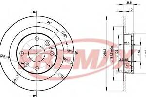 Тормозной диск для моделей: MAZDA (MX-3, MX-5,FAMILIA,323,FAMILIA,MX-5)