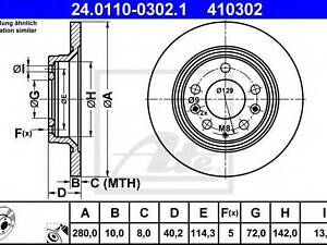 Тормозной диск ATE 24011003021 на MAZDA 6 Sport (GH)